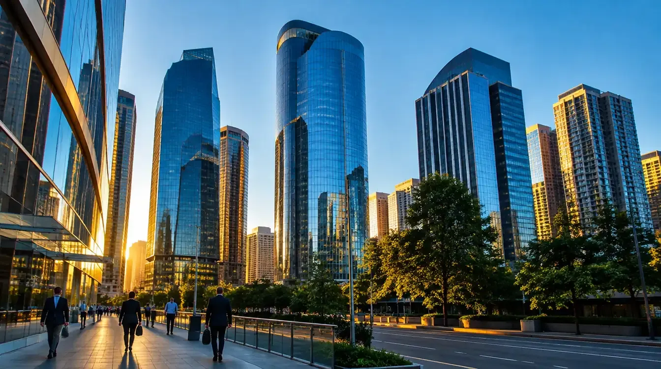 Glass office towers in the Sydney CBD